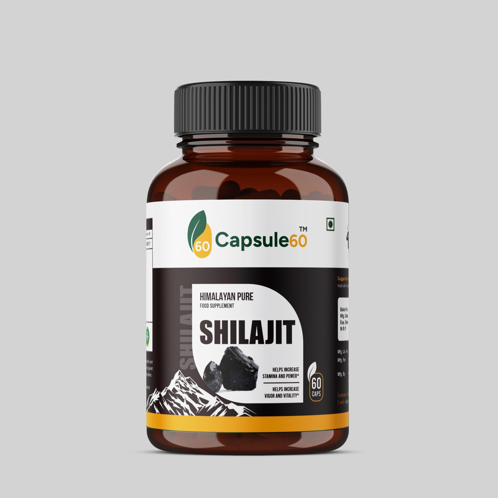 शिलाजीत कैप्सूल - शुद्ध हिमालयन अर्क, शक्ति और ताकत के लिए