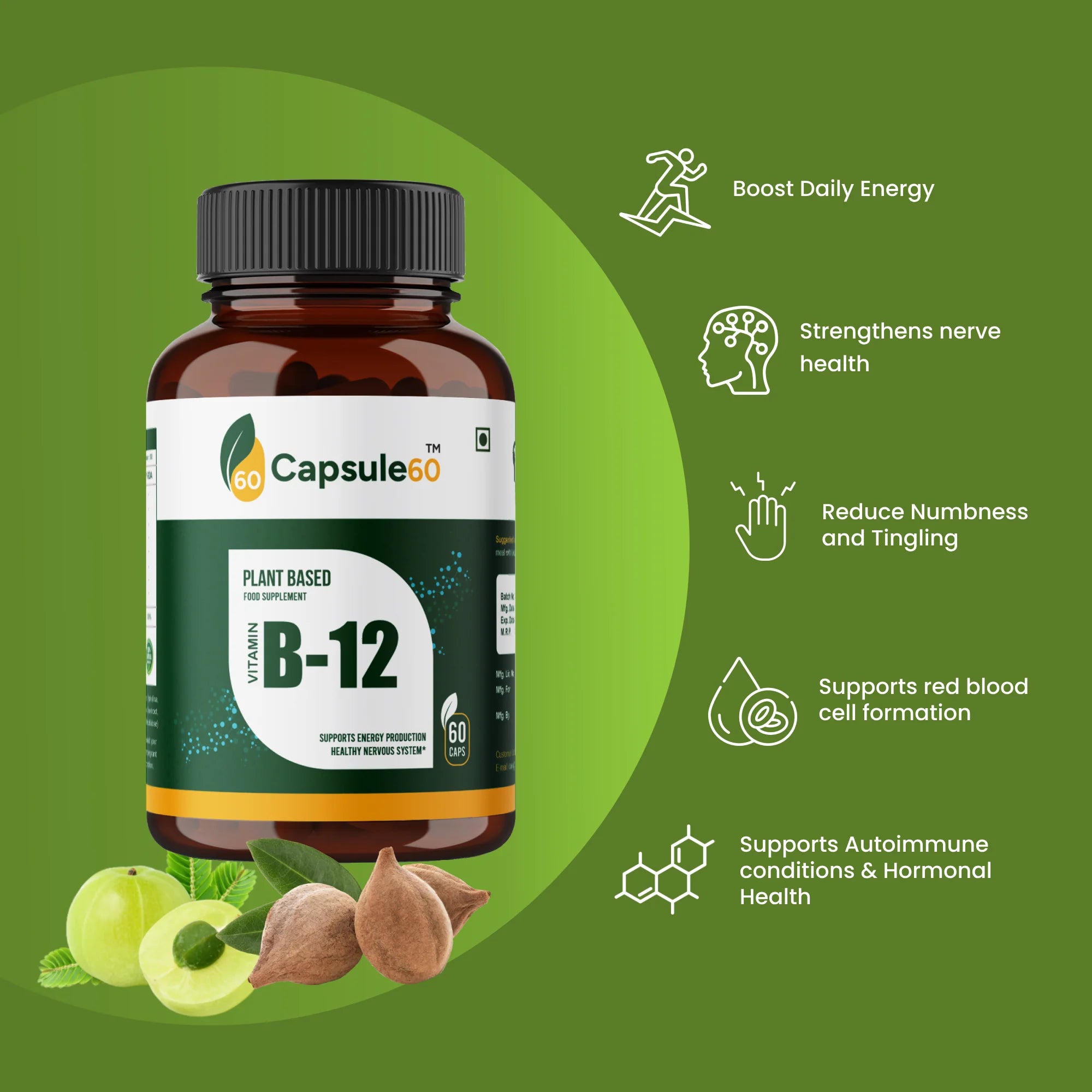 Multi Vitamin(A, B1, B2, B3, B6, B12, K, E, C) , Iron, Calcium, and Potassium - Stress Relief & Energy Boost