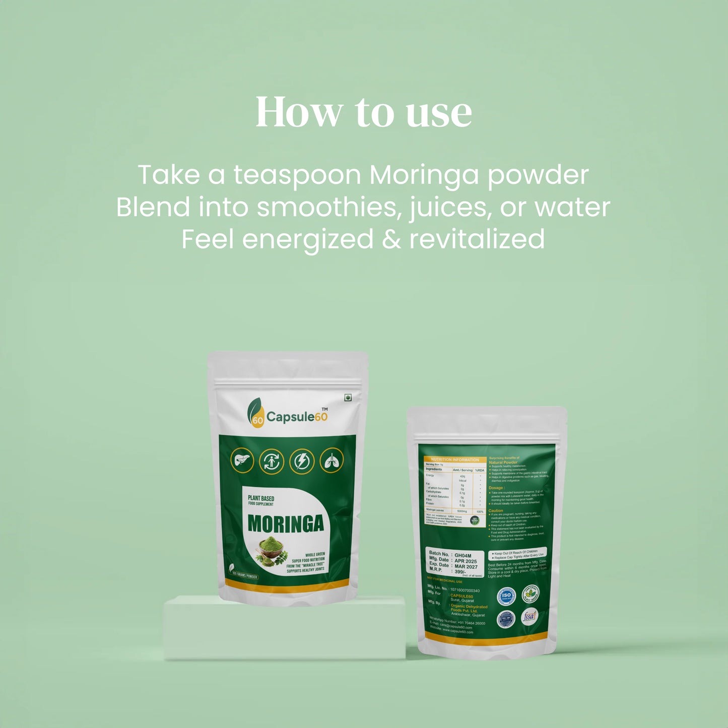 Moringa Powder – Organic Energy & Immunity Booster