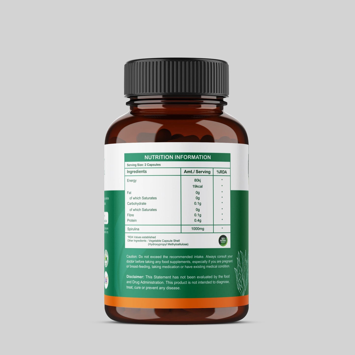 Organic Spirulina Capsules – 100% Vegan Superfood for Energy, Immunity & Detox