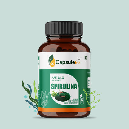 Organic Spirulina Capsules – 100% Vegan Superfood for Energy, Immunity & Detox